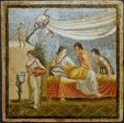Roman mosaic Love Scene Centocelle Rome Italy Kunsthistorisches Museum Vienna Austria