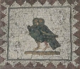 Roman mosaic of an owl in Itlica, Spain