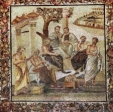 Roman Mosaic philosopher school learning university