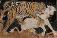 Roman Mosaic of Lion  / Tiger Wild Animal and Big Cat