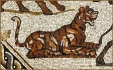 Roman Mosaic of Lion  / Tiger Wild Animal and Big Cat