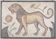 Roman Mosaic of Lion  / Tiger Wild Animal and Big Cat