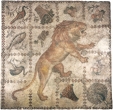 Roman Mosaic of Lion  / Tiger Wild Animal and Big Cat