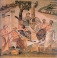 Roman Mosaic philosopher school learning university