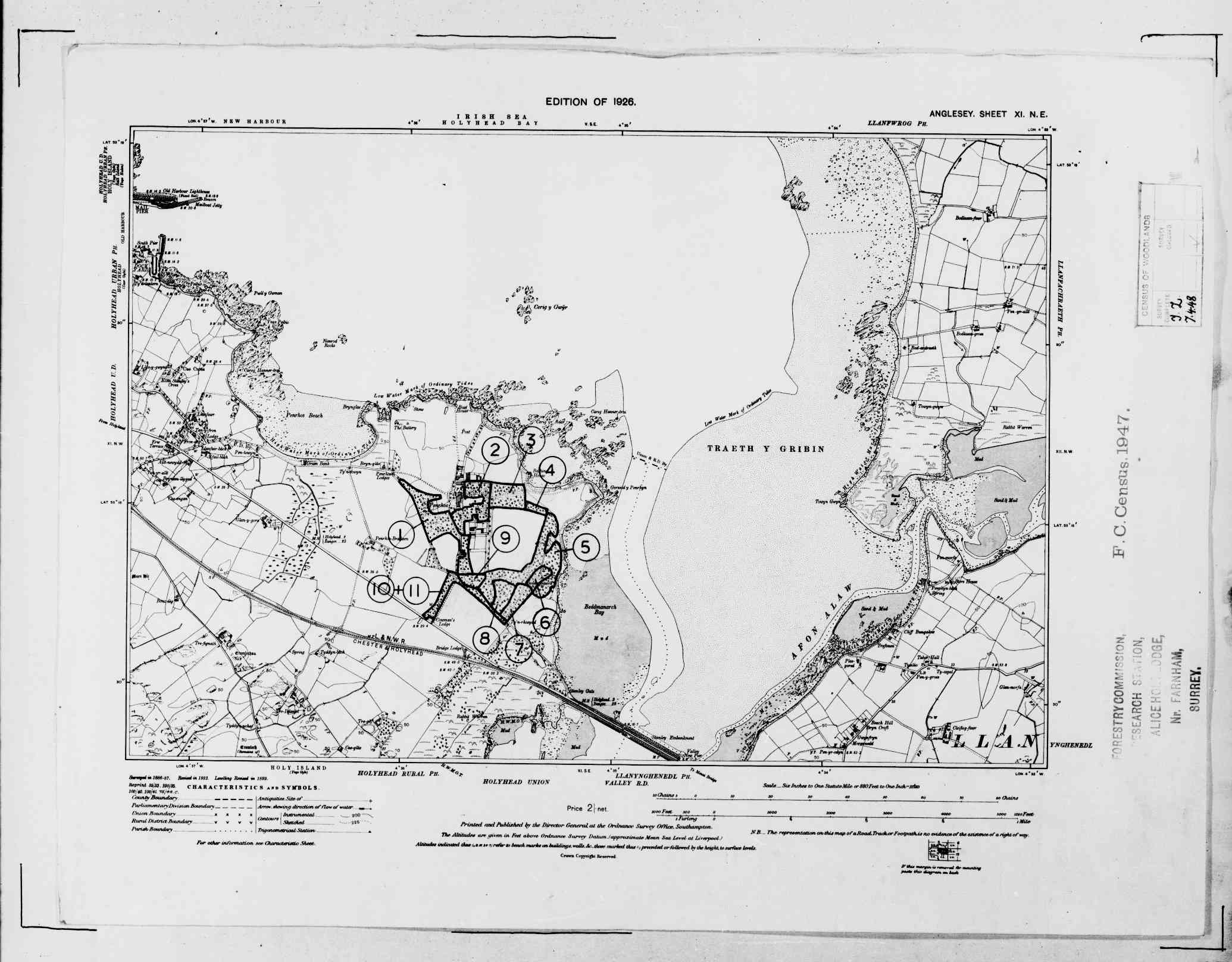 Detailed Old Map of anglesey Ordnance Survey (OS) Map Sheet 11 NE ...