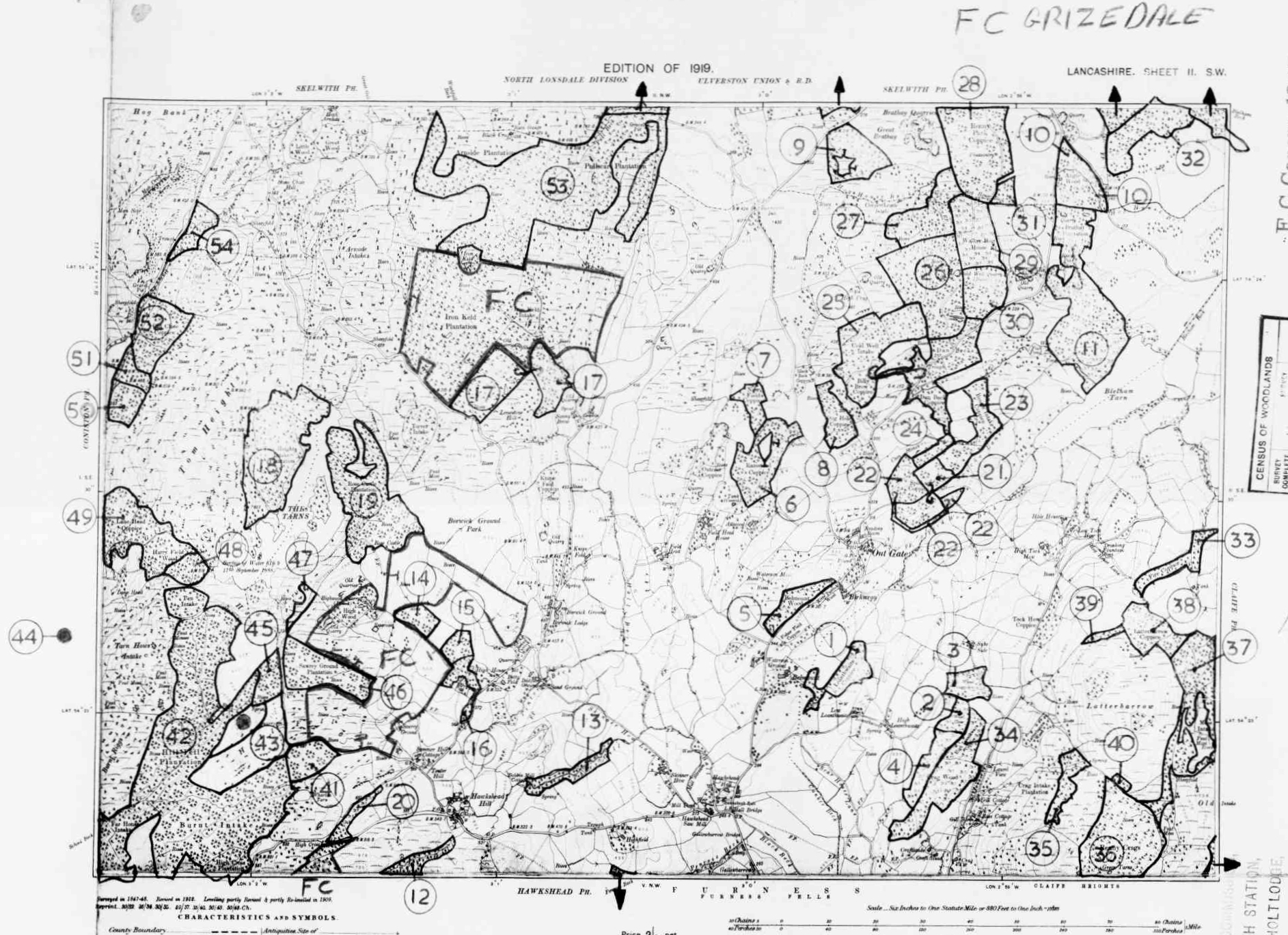 Detailed Old Map of lancashire Ordnance Survey (OS) Map Sheet 2 SW ...