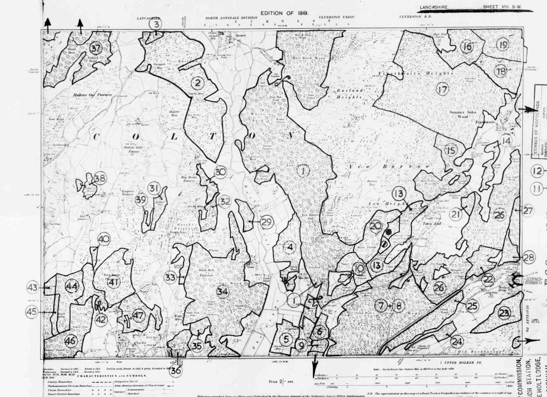 Detailed Old Map of lancashire Ordnance Survey (OS) Map Sheet 8 SW ...