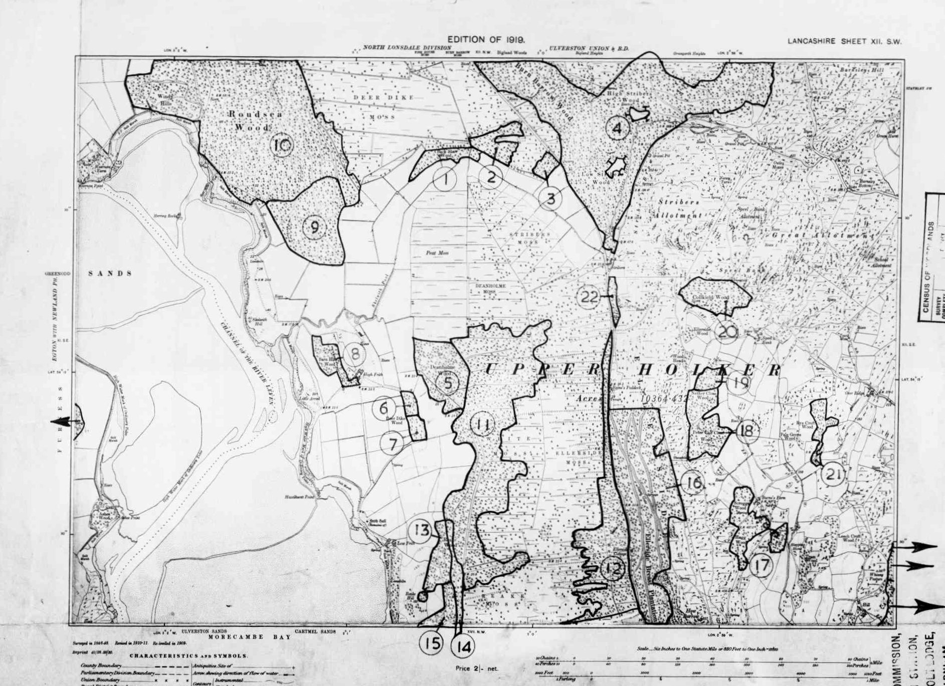 Detailed Old Map of lancashire Ordnance Survey (OS) Map Sheet 12 SW ...