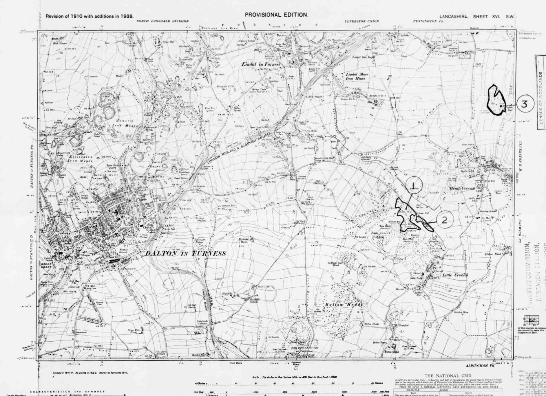Detailed Old Map of lancashire Ordnance Survey (OS) Map Sheet 16 SW ...