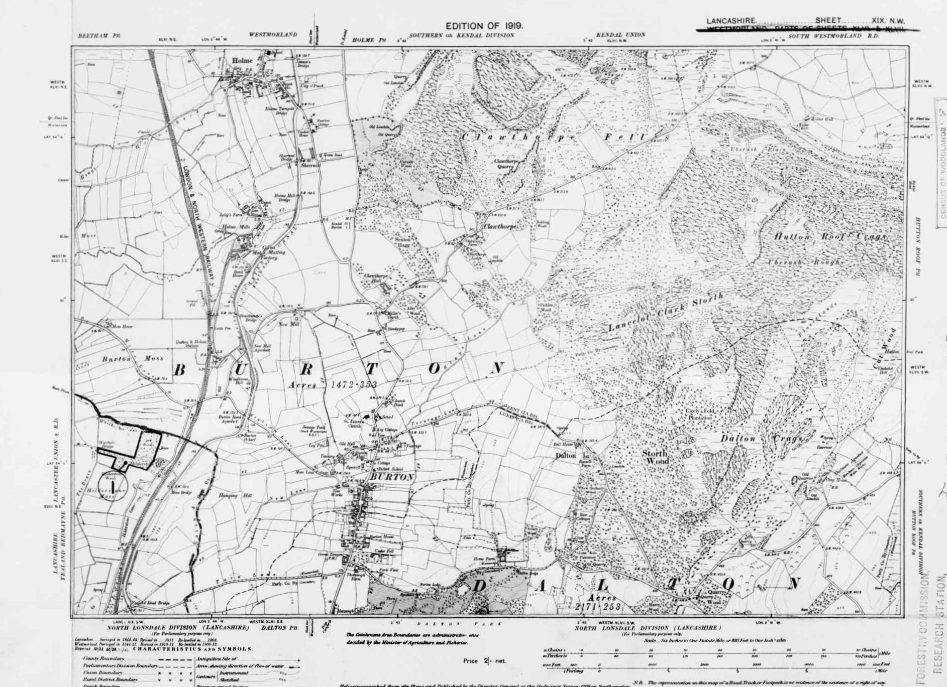 Detailed Old Map of lancashire Ordnance Survey (OS) Map Sheet 19 NW ...