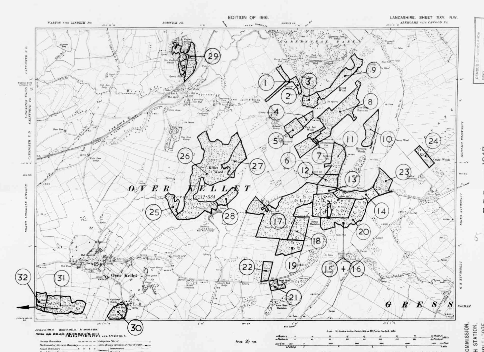 Detailed Old Map of lancashire Ordnance Survey (OS) Map Sheet 25 NW ...