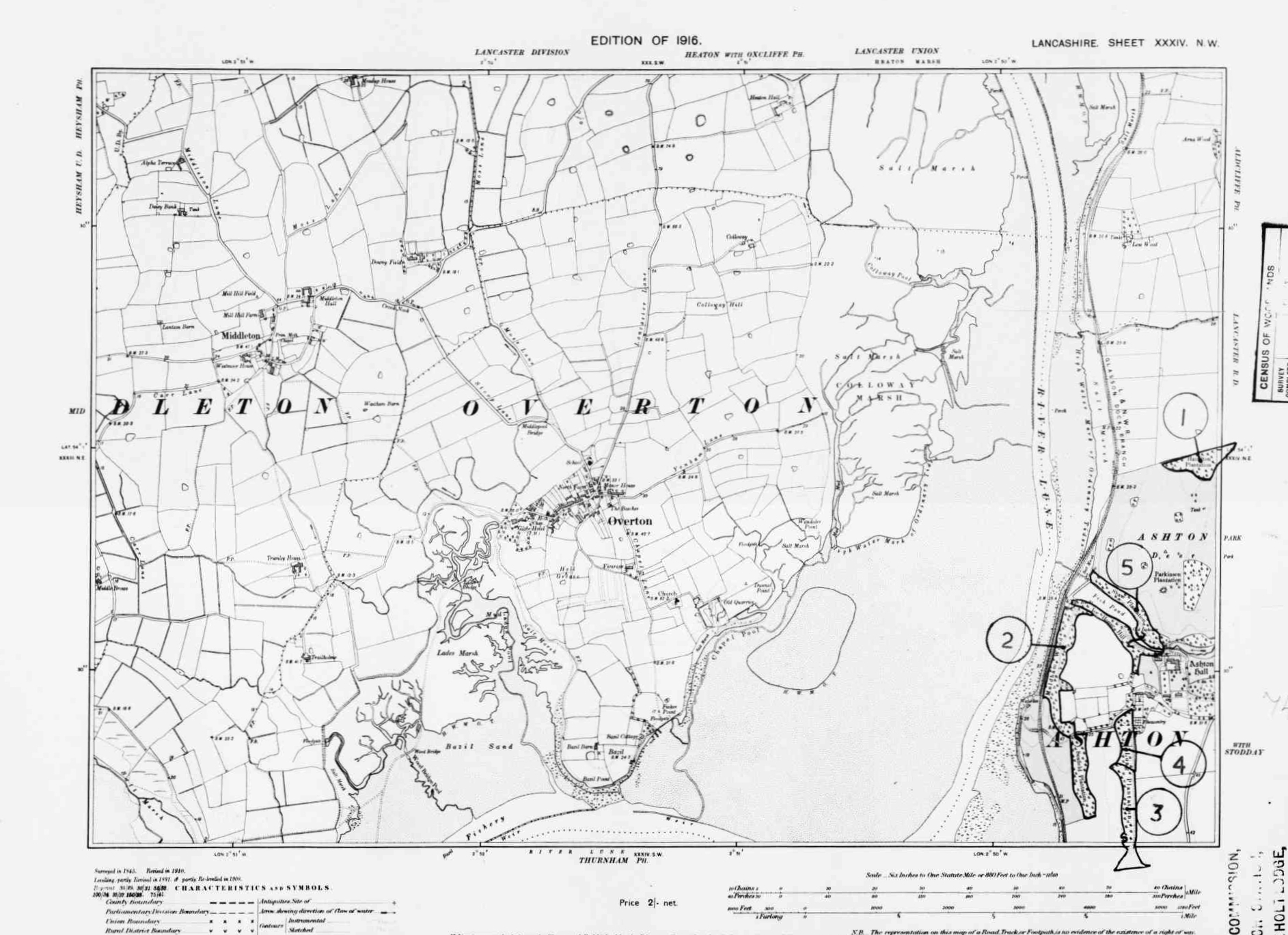 Detailed Old Map of lancashire Ordnance Survey (OS) Map Sheet 34 NW ...