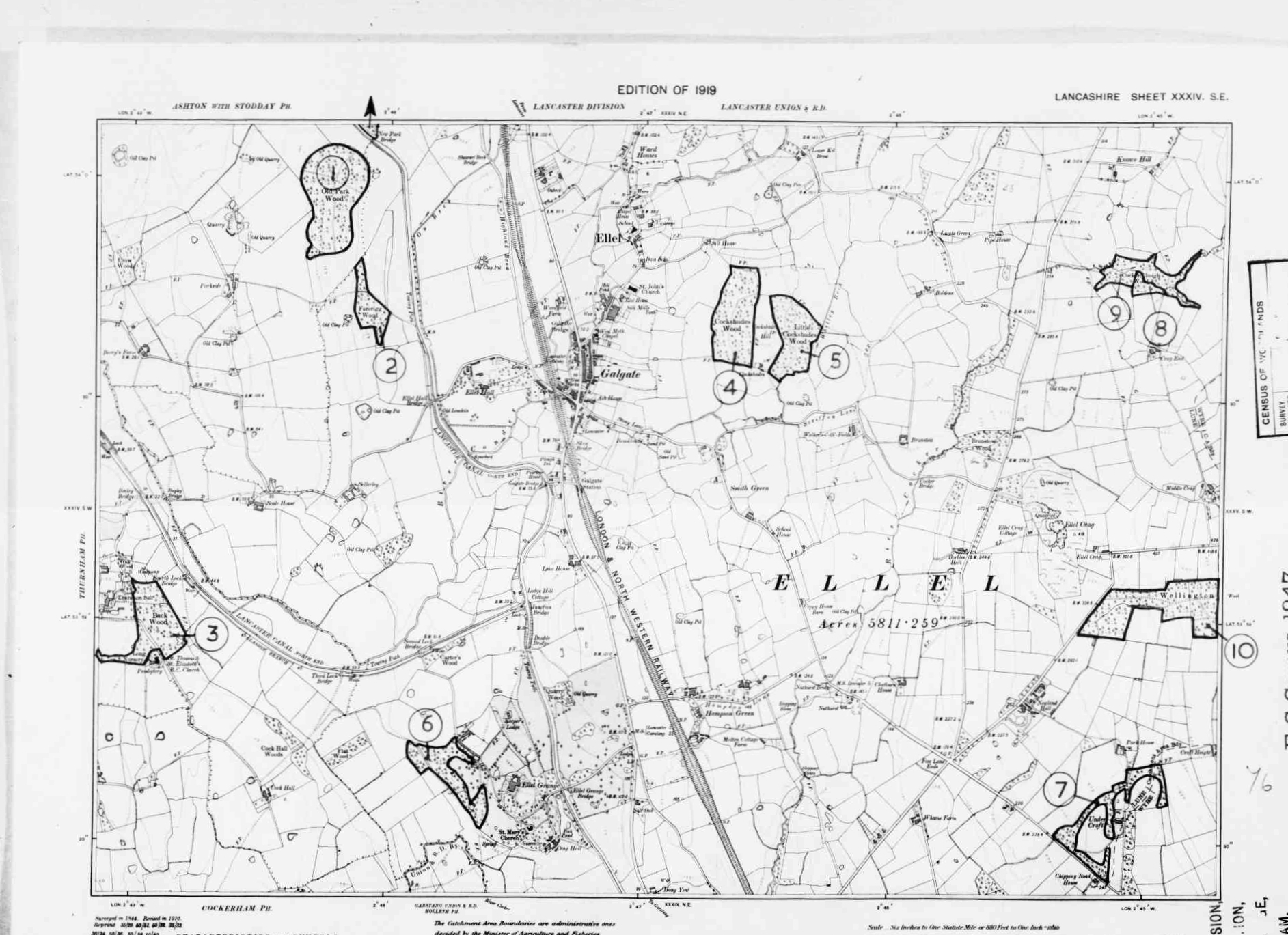 Detailed Old Map of lancashire Ordnance Survey (OS) Map Sheet 34 SE ...