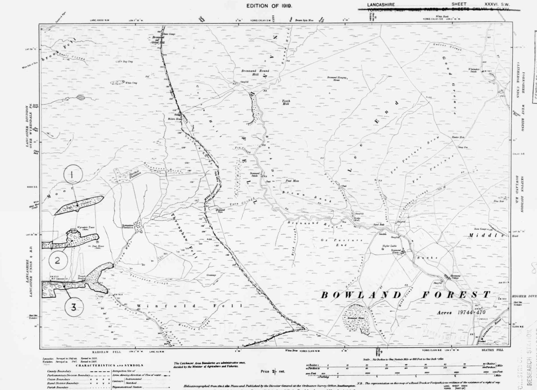 Detailed Old Map of lancashire Ordnance Survey (OS) Map Sheet 36 SW ...