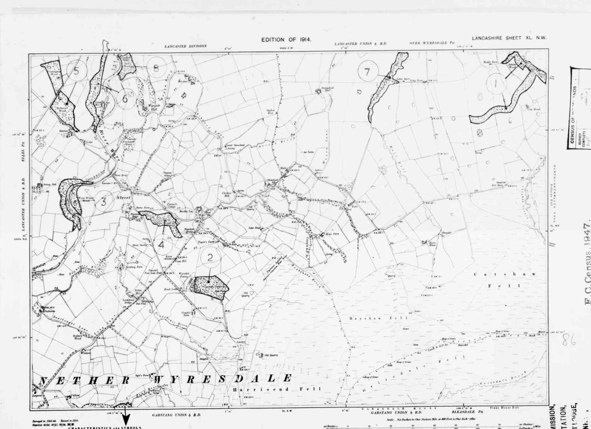 Detailed Old Map of lancashire Ordnance Survey (OS) Map Sheet 40 NW ...