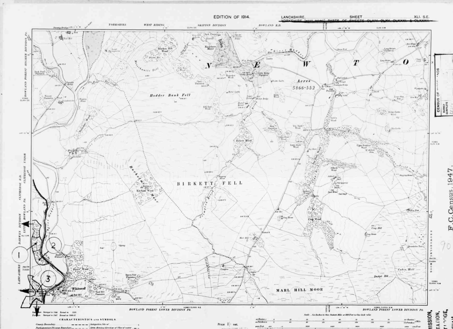 Detailed Old Map of lancashire Ordnance Survey (OS) Map Sheet 41 SE ...