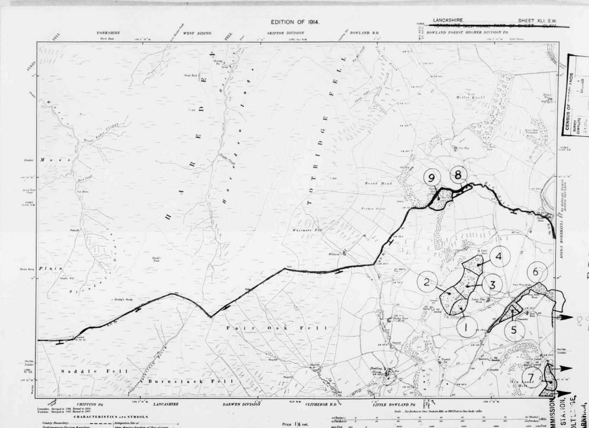 Detailed Old Map of lancashire Ordnance Survey (OS) Map Sheet 41 SW ...