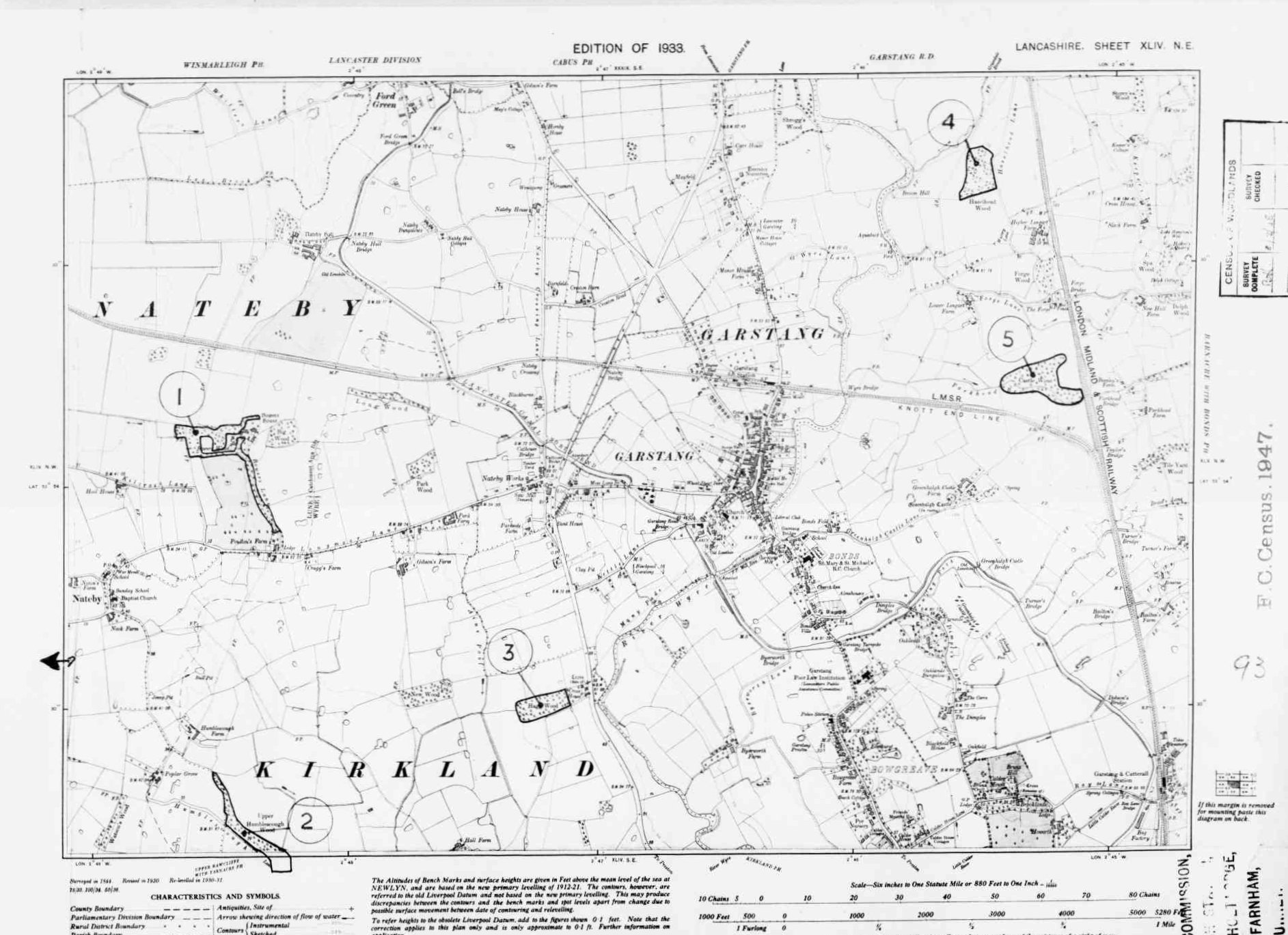 Detailed Old Map of lancashire Ordnance Survey (OS) Map Sheet 44 NE ...