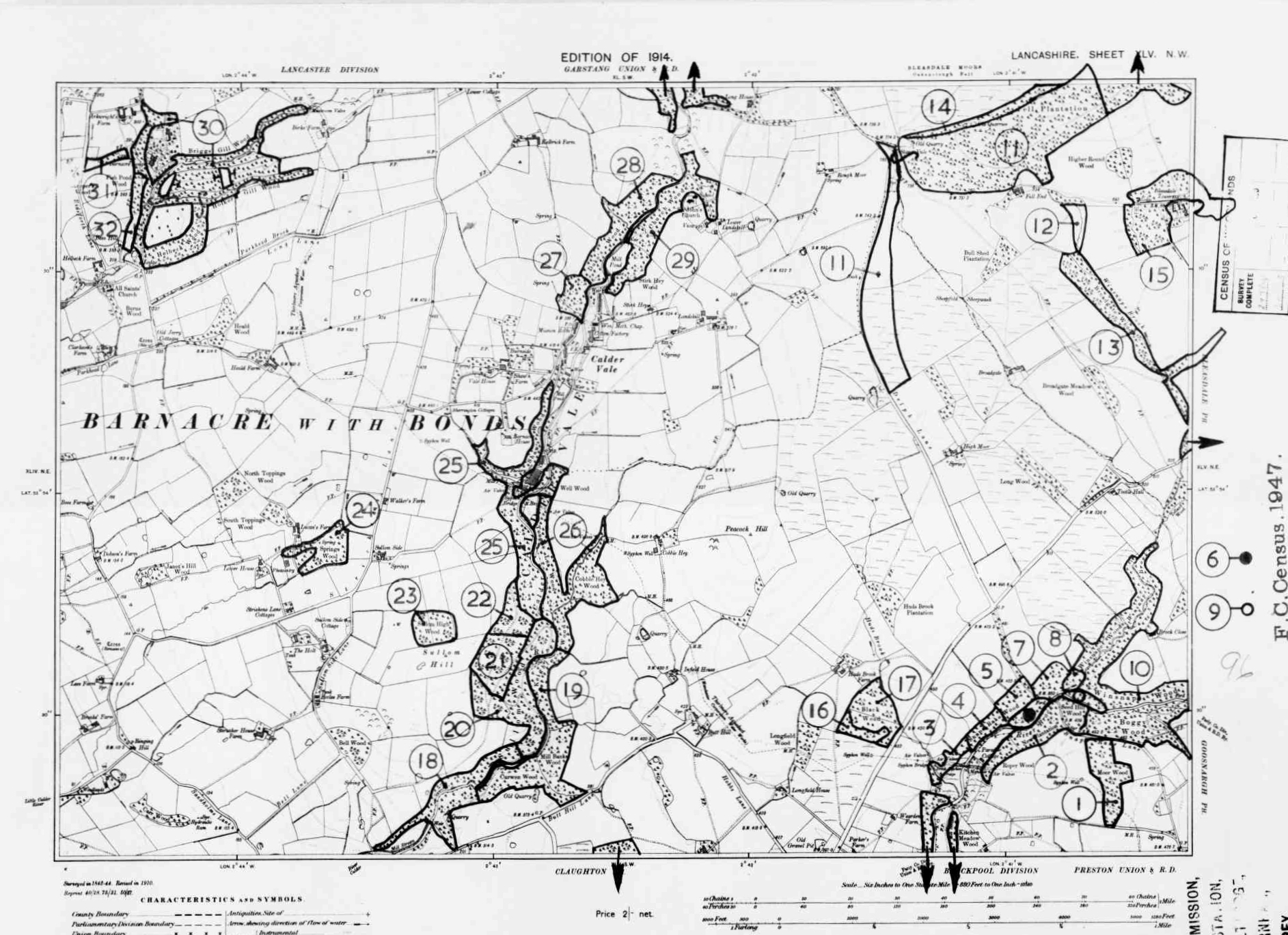 Detailed Old Map of lancashire Ordnance Survey (OS) Map Sheet 45 NW ...