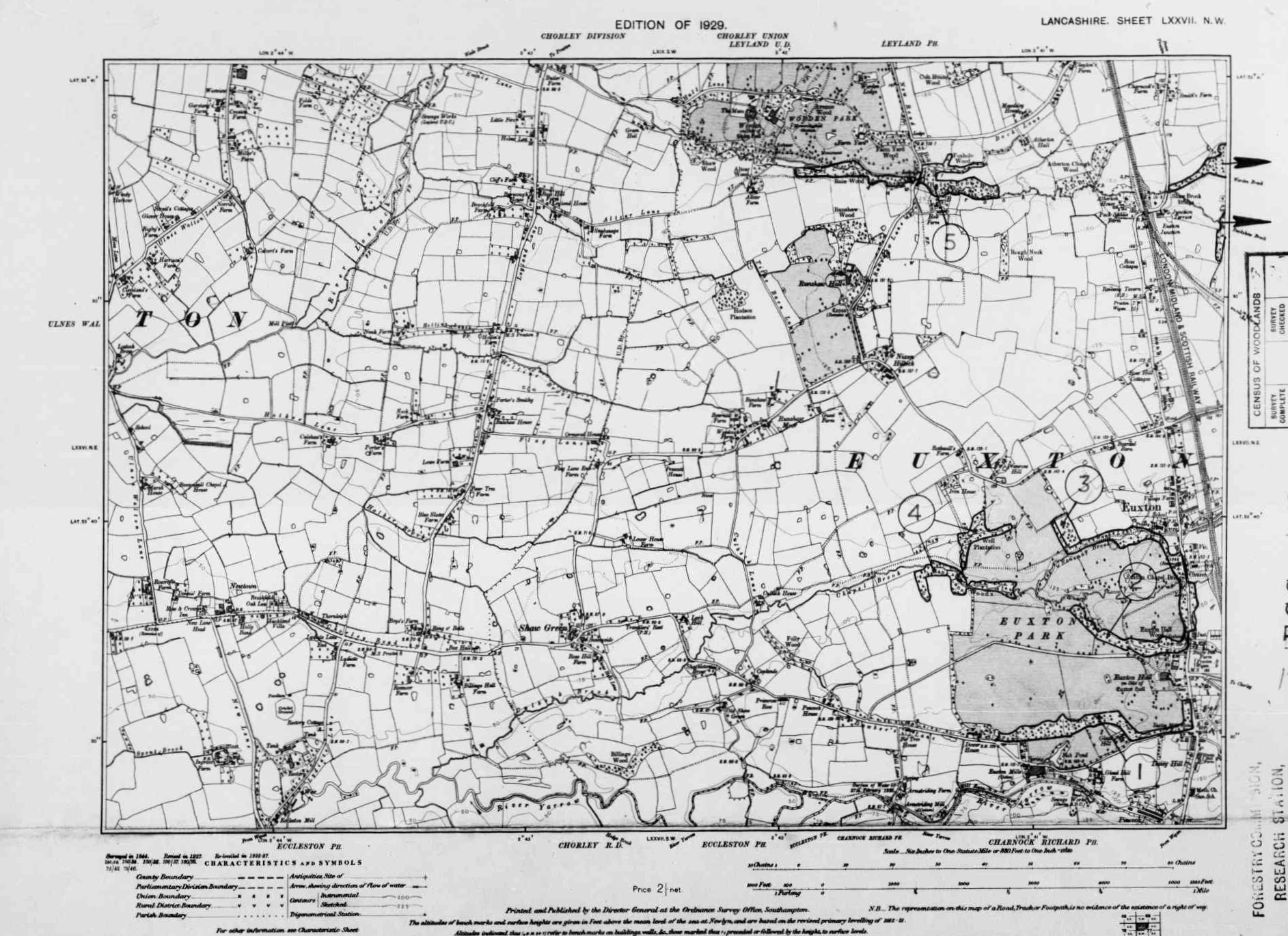 Detailed Old Map of lancashire Ordnance Survey (OS) Map Sheet 77 NW ...