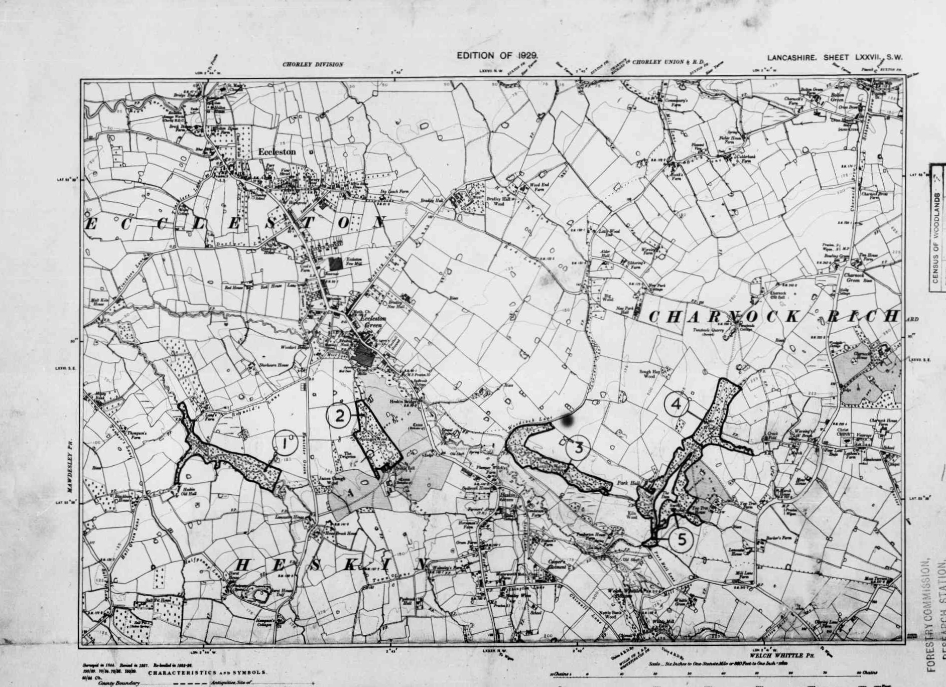 Detailed Old Map of lancashire Ordnance Survey (OS) Map Sheet 77 SW ...