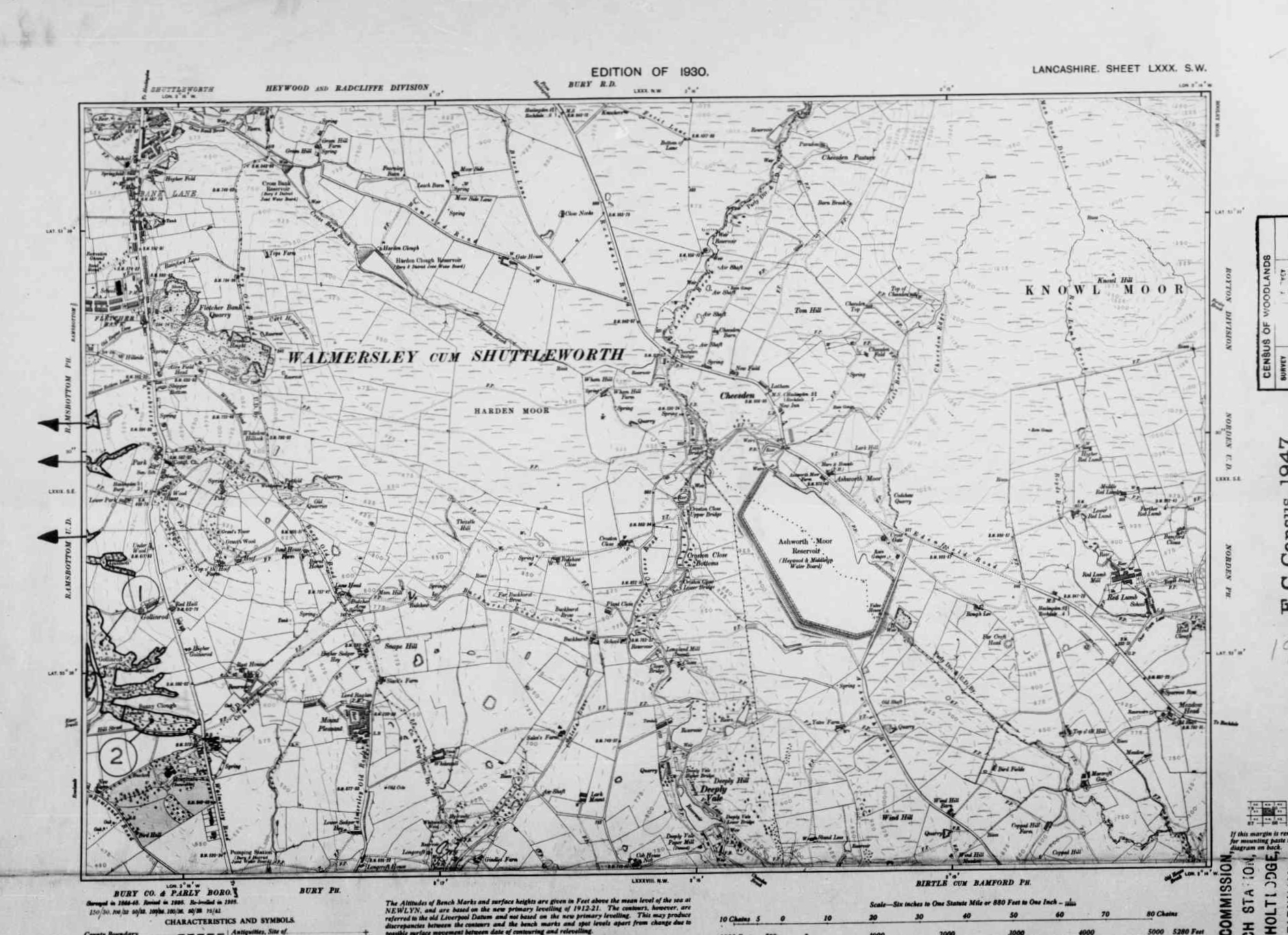 Detailed Old Map of lancashire Ordnance Survey (OS) Map Sheet 80 SW ...