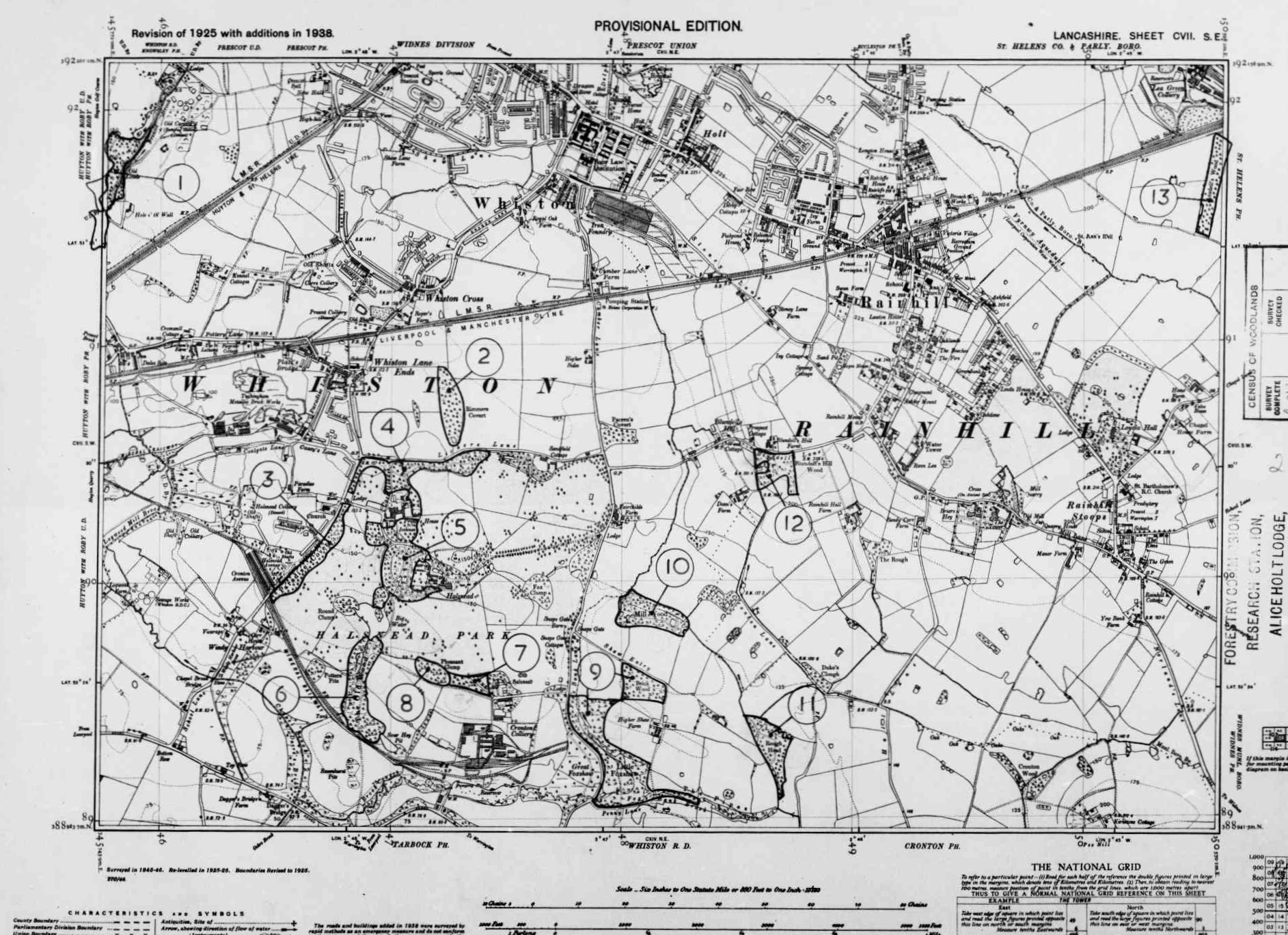 Detailed Old Map of lancashire Ordnance Survey (OS) Map Sheet 107 SE ...