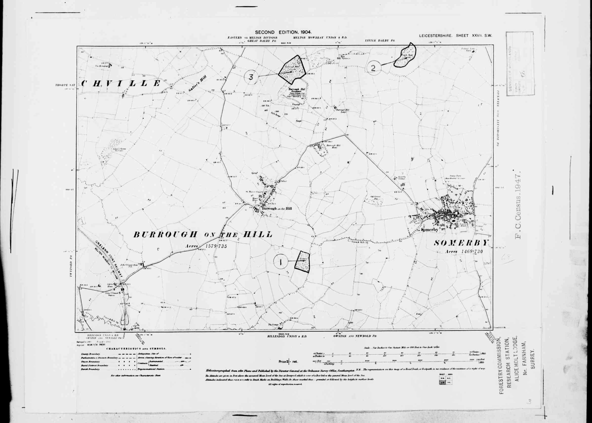 Detailed Old Map of leicestershire Ordnance Survey (OS) Map Sheet 27 SW ...