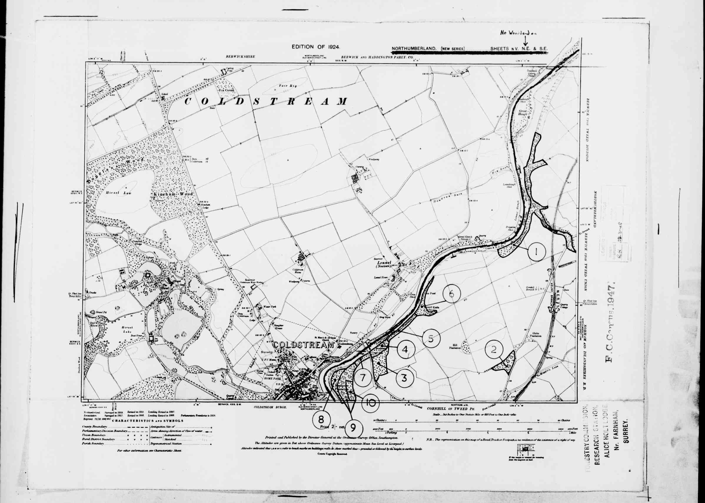 Detailed Old Map of northumberland Ordnance Survey (OS) Map Sheet 5 NE ...