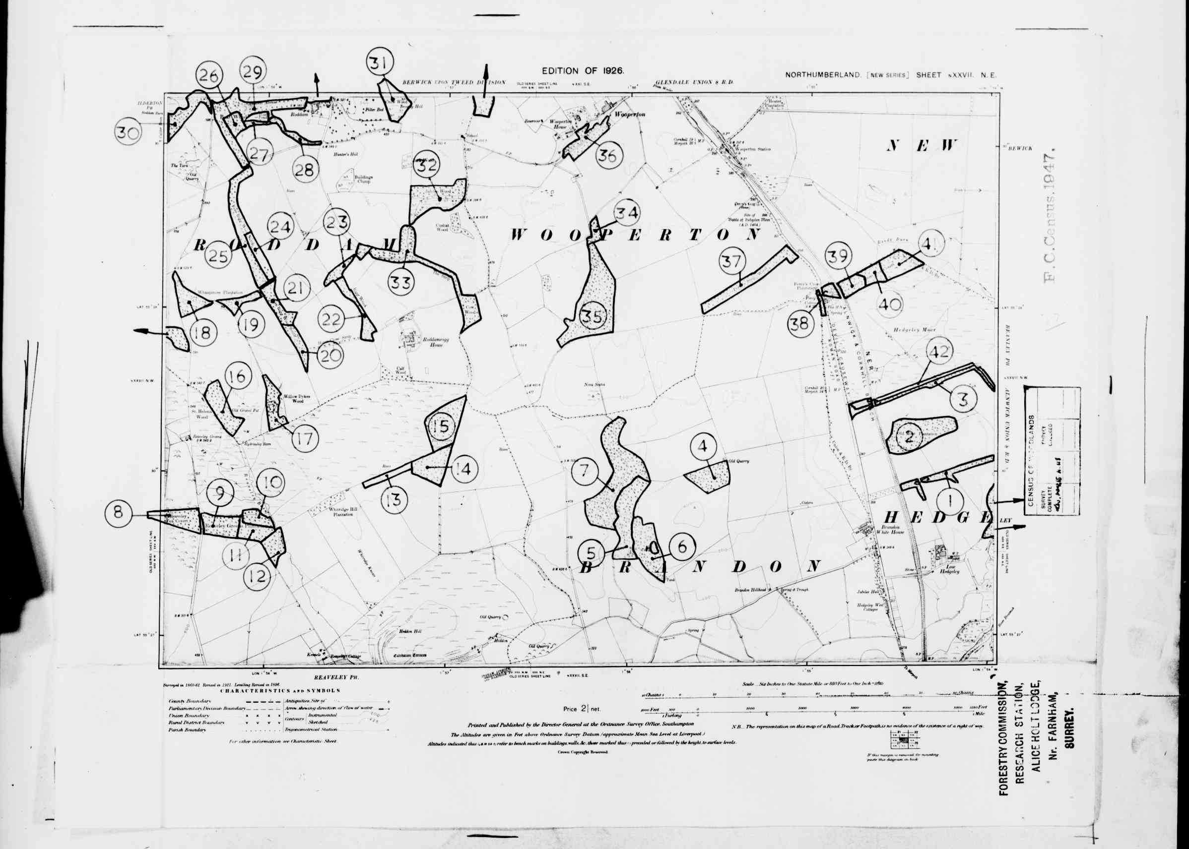 Detailed Old Map of northumberland Ordnance Survey (OS) Map Sheet 27 NE ...