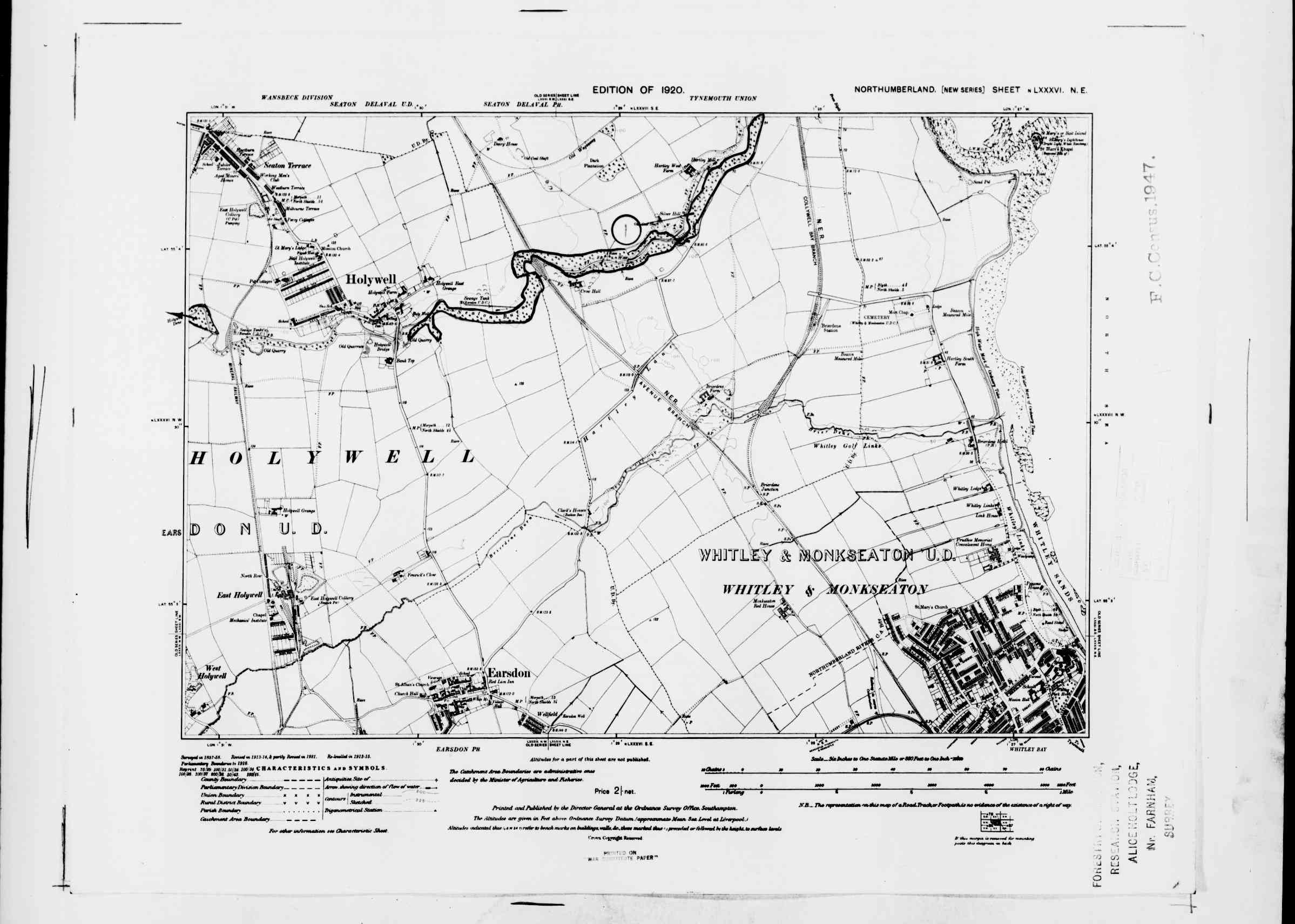 Detailed Old Map of northumberland Ordnance Survey (OS) Map Sheet 86 NE ...