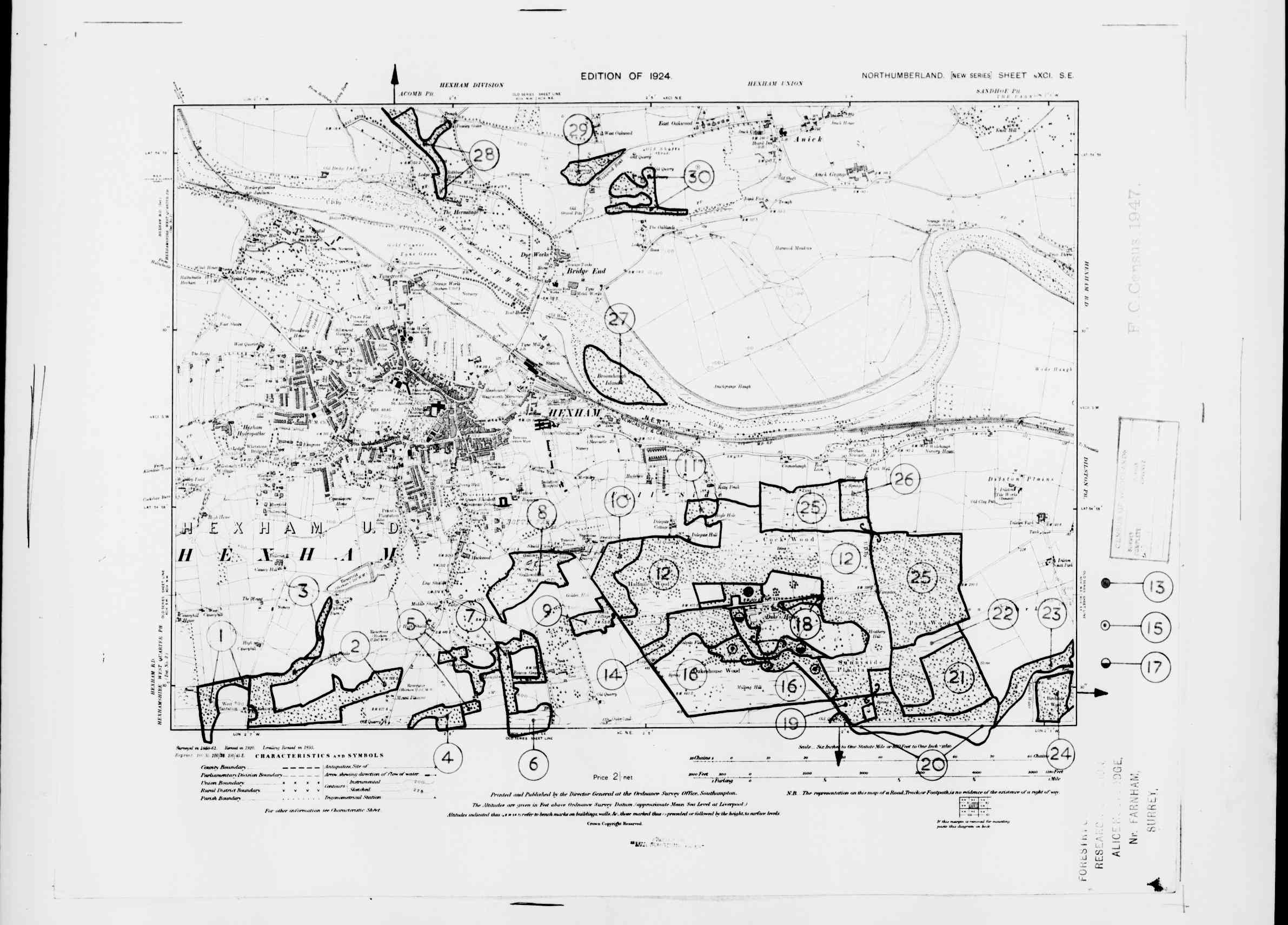Detailed Old Map of northumberland Ordnance Survey (OS) Map Sheet 91 SE ...
