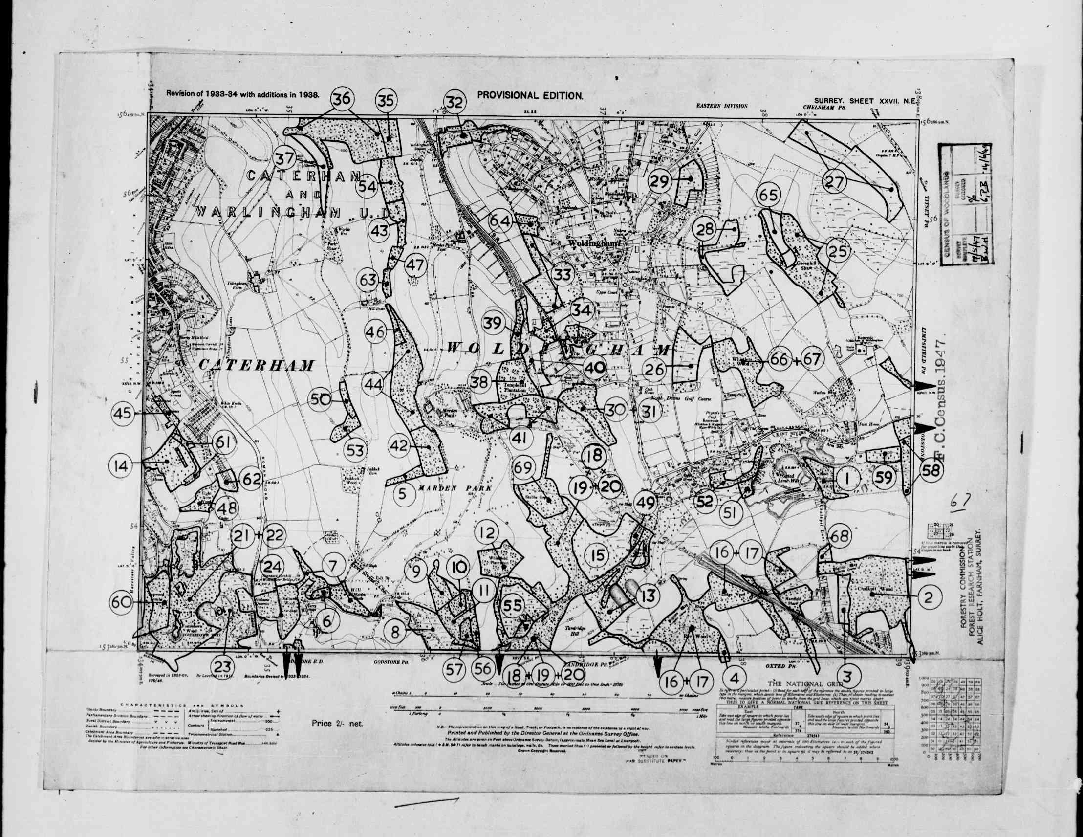 Detailed Old Map of surrey Ordnance Survey (OS) Map Sheet 27 NE (Sheet ...