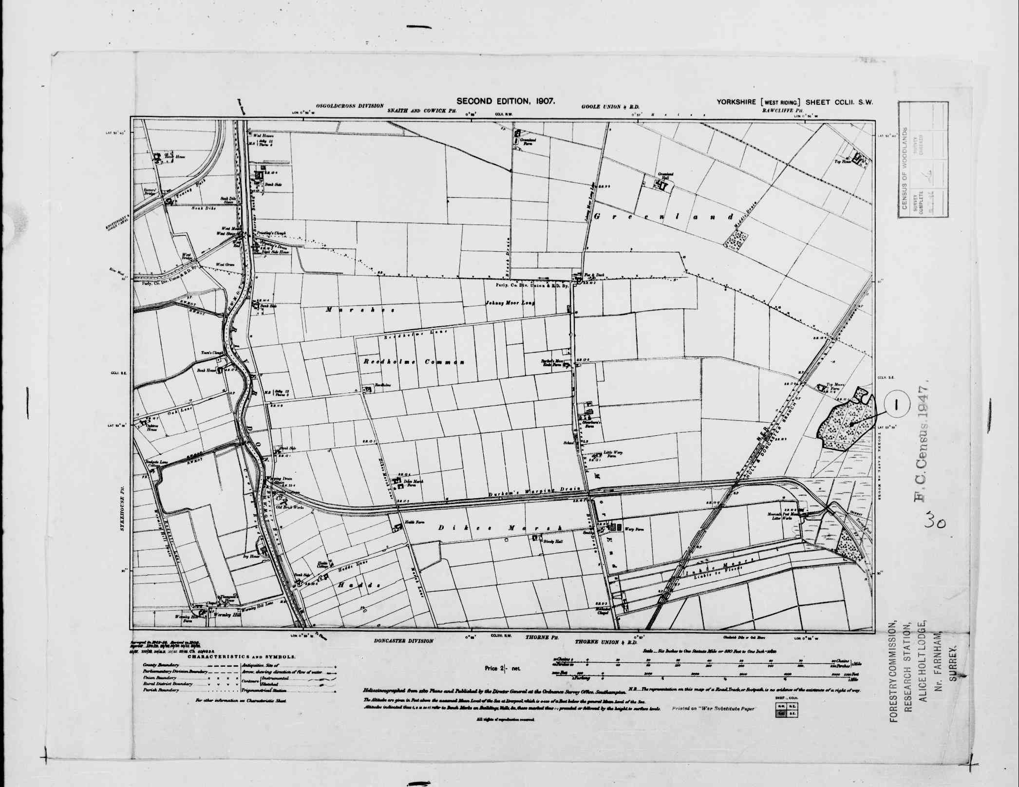 Os Map 252 Detailed Old Map of yorkshire_west Ordnance Survey (OS) Map Sheet 252 ...