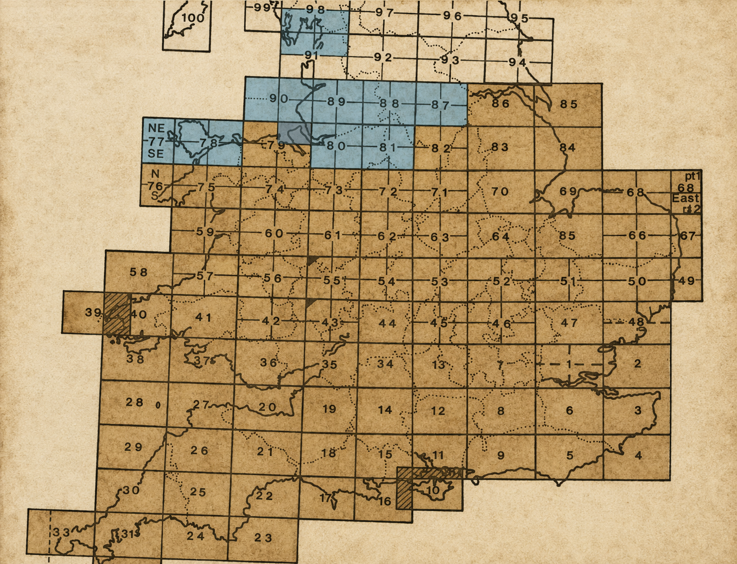OS 1 inch 1st Edition map index
